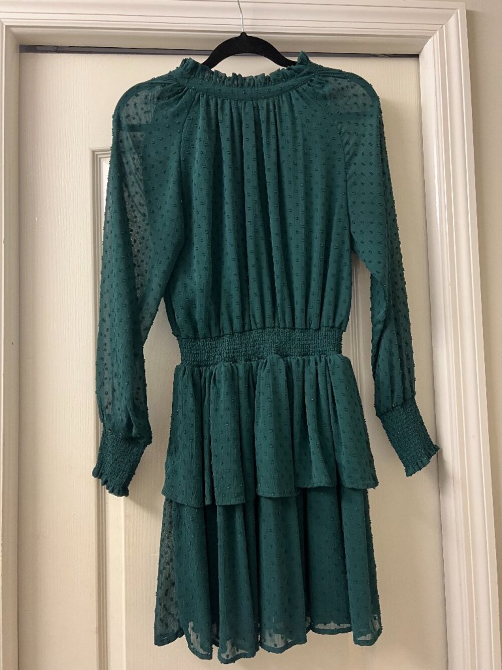 Mud Pie Green ruffle long sleeve dress
